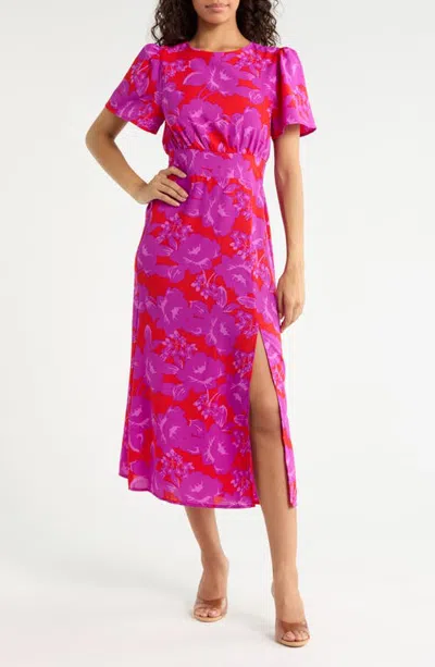 Sugarlips Sandrie Bloom Floral Midi Dress In Pink