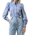 Sugarlips Sandy Striped Button Down Shirt In Blue/white