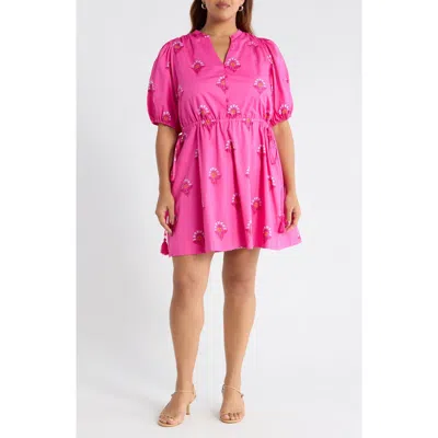 Sugarlips Scarlett Floral Hesper Minidress In Pink