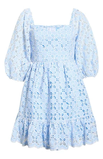 Sugarlips Sequin Detail Cotton Eyelet Babydoll Dress In Multi