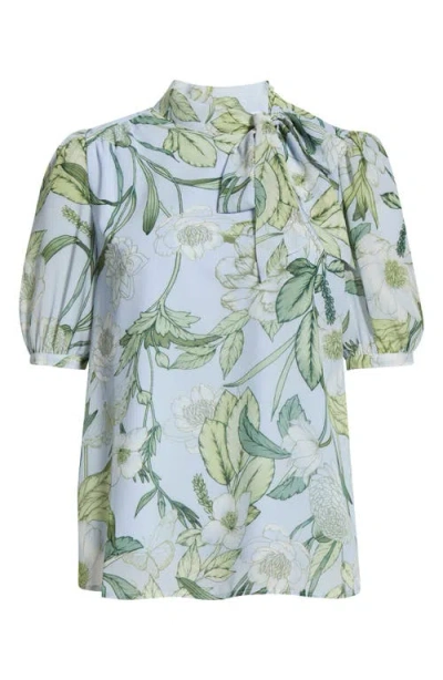 Sugarlips Serenade Bloom Rayna Bow Puff Sleeve Top In Multi