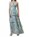 Sugarlips Serenade Bloom Tiered Maxi Dress In Multi In Blue