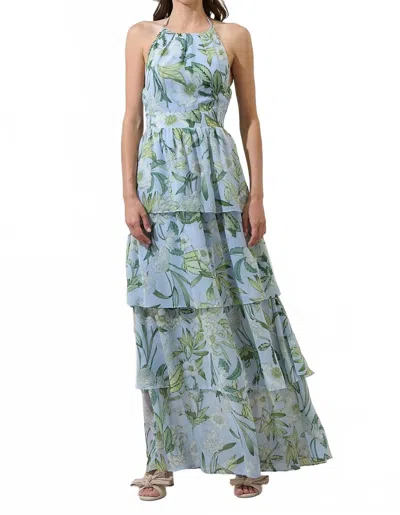 Sugarlips Serenade Bloom Tiered Maxi Dress In Multi In Blue