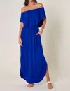 Sugarlips Shelbee Popover Jersey Knit Maxi Dress In Cobalt In Blue