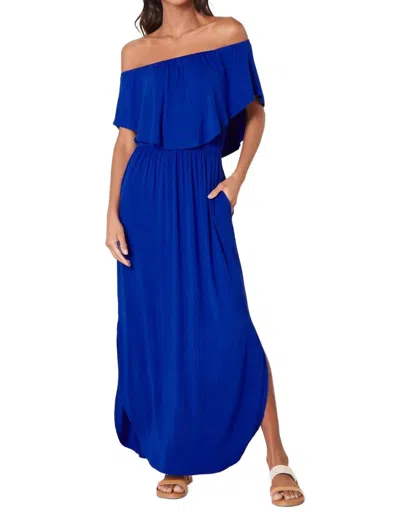 Sugarlips Shelbee Popover Jersey Knit Maxi Dress In Cobalt In Blue