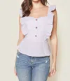 Sugarlips Sheli Gingham Ruffle Top In Multi In Multi