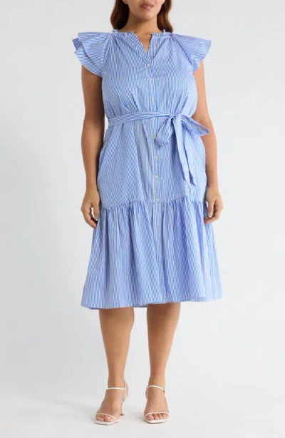 Sugarlips Sherah Stripe Midi Dress In Blue