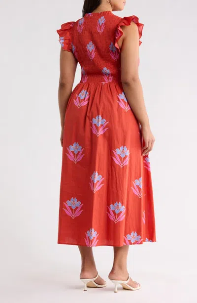 Sugarlips Sherly Smocked Midi Dress In Multi