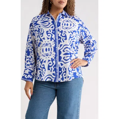 Sugarlips Shirt Tale Button-up Shirt In Blue