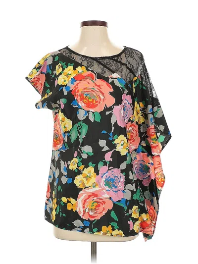 Pre-owned Sugarlips Short Sleeve Blouse In Black