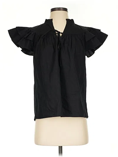 Pre-owned Sugarlips Short Sleeve Blouse In Black