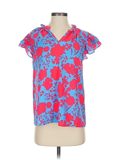 Pre-owned Sugarlips Short Sleeve Blouse In Blue