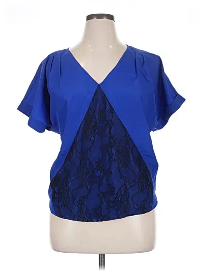 Pre-owned Sugarlips Short Sleeve Blouse In Blue