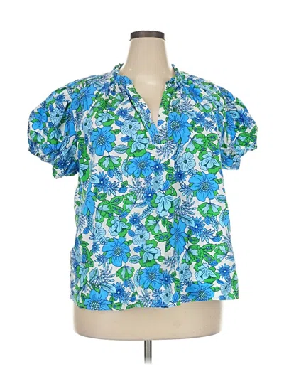 Pre-owned Sugarlips Short Sleeve Blouse In Blue