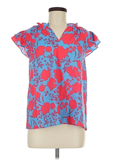 Pre-owned Sugarlips Short Sleeve Blouse In Blue