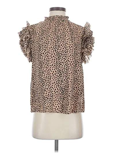 Pre-owned Sugarlips Short Sleeve Blouse In Brown