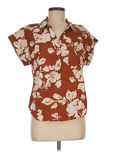 Pre-owned Sugarlips Short Sleeve Blouse In Brown