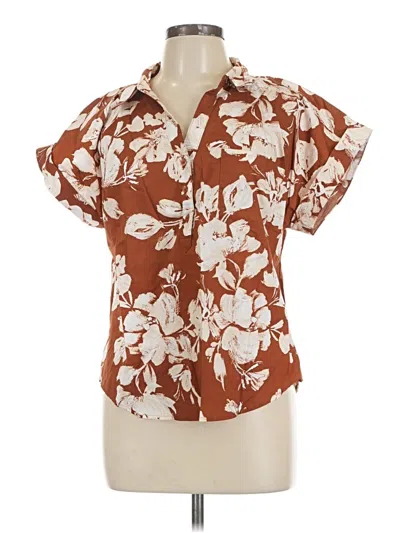 Pre-owned Sugarlips Short Sleeve Blouse In Brown