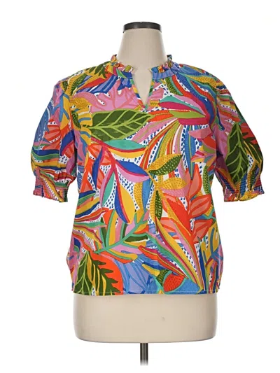 Pre-owned Sugarlips Short Sleeve Blouse In Orange