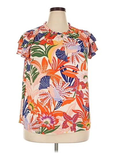 Pre-owned Sugarlips Short Sleeve Blouse In Orange