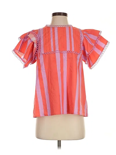 Pre-owned Sugarlips Short Sleeve Blouse In Orange
