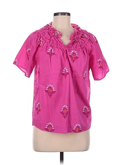 Pre-owned Sugarlips Short Sleeve Blouse In Pink