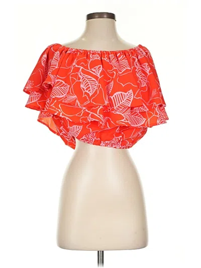 Pre-owned Sugarlips Short Sleeve Blouse In Red