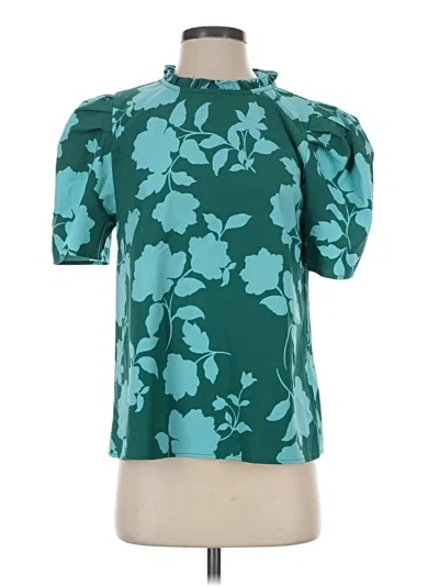 Pre-owned Sugarlips Short Sleeve Blouse In Teal