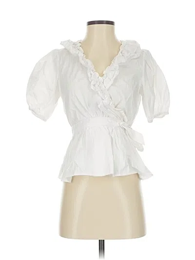 Pre-owned Sugarlips Short Sleeve Blouse In White