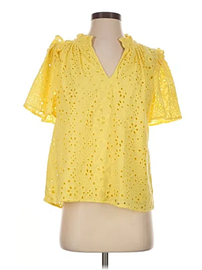Pre-owned Sugarlips Short Sleeve Blouse In Yellow