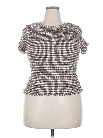 Pre-owned Sugarlips Short Sleeve Top Silver Square Neckline Tops