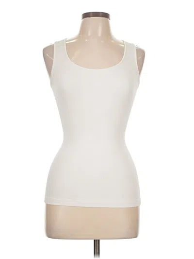 Pre-owned Sugarlips Sleeveless Top Ivory Scoop Neck Tops In White
