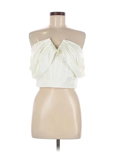 Sugarlips Sleeveless Top Ivory Strapless Neckline Tops In Brown