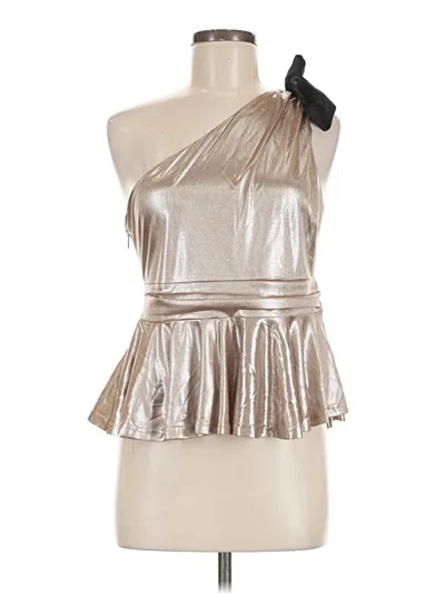 Sugarlips Sleeveless Top Silver One Shoulder Neckline Tops