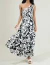 Sugarlips Smocked One Shoulder Lys Maxi Dress In Del Mar In Black
