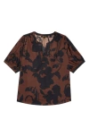 Sugarlips Somerton Floral Cotton Top In Brown