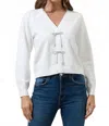 Sugarlips Sparkly Bow Sweater In White In White