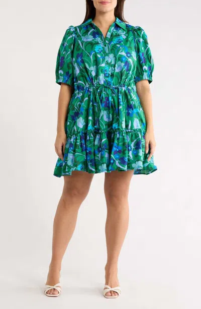 Sugarlips Stacie Floral Print Cotton Minidress In Multi