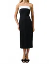 Sugarlips Stella Strapless Colorblock Dress In Black-white In Black