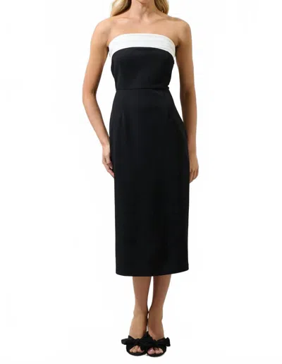Sugarlips Stella Strapless Colorblock Dress In Black-white