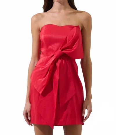 Sugarlips Strapless Bow Mini Dress In Cherry In Red