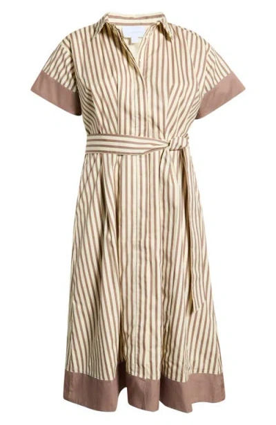 Sugarlips Stripe Midi Shirtdress In Multi