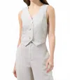 Sugarlips Striped Chelsea Button Up Vest In Sandy In Gray