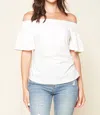 Sugarlips Summer Smocked Off Shoulder Top In Ivory In Multi