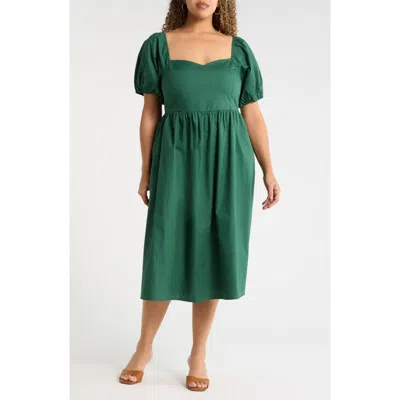 Sugarlips Sun City Alessi Puff Sleeve Midi Dress In Green
