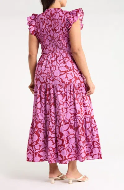 Sugarlips Sunfire Tiered Midi Dress In Multi