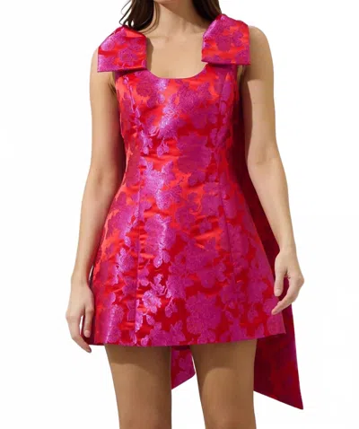 Sugarlips Suni Bow Shoulder Mini Dress In Pink In Multi