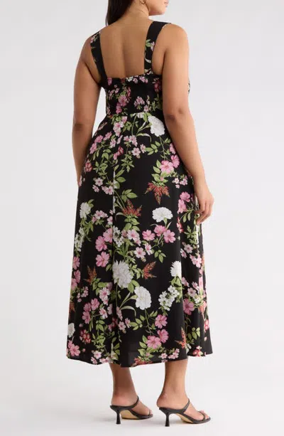Sugarlips Sweetheart Neck Midi Dress In Multi