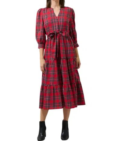 Sugarlips Tartan Midi Dress In Red