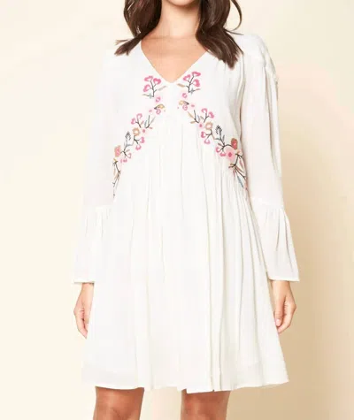 Sugarlips Timothy Peasant Embroidered Dress In White